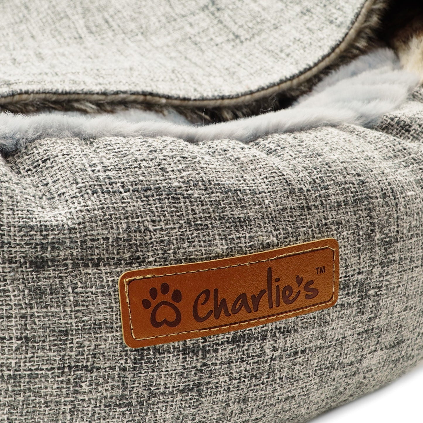 Faux Wolf Fur & Linen Burrow Bed