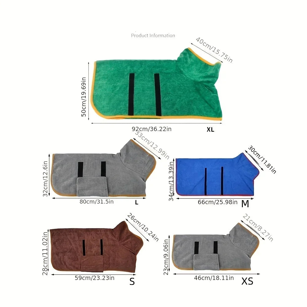 Pet Microfiber Quick-Drying Bathrobe